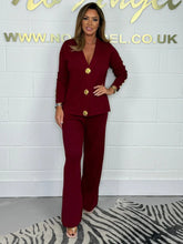Load image into Gallery viewer, Gold Button Soft Knit Trouser Co-Ord