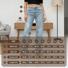 Load image into Gallery viewer, Straight Leg Jeans With Rhinestones