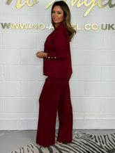 Load image into Gallery viewer, Gold Button Soft Knit Trouser Co-Ord
