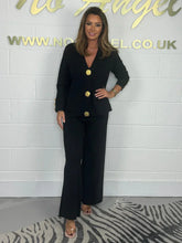 Load image into Gallery viewer, Gold Button Soft Knit Trouser Co-Ord