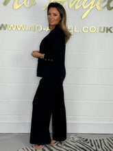 Load image into Gallery viewer, Gold Button Soft Knit Trouser Co-Ord