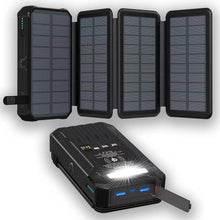Load image into Gallery viewer, 20000mAh Solar Power Bank with Foldable Panels, Wireless Charging & LED Flashlight