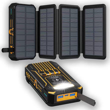 Load image into Gallery viewer, 20000mAh Solar Power Bank with Foldable Panels, Wireless Charging & LED Flashlight
