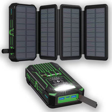 Load image into Gallery viewer, 20000mAh Solar Power Bank with Foldable Panels, Wireless Charging & LED Flashlight