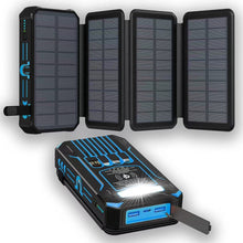 Load image into Gallery viewer, 20000mAh Solar Power Bank with Foldable Panels, Wireless Charging & LED Flashlight