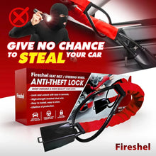 Load image into Gallery viewer, Universal Car Steering Wheel Lock With Seat Belt Socket locks