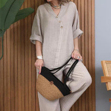 Load image into Gallery viewer, Two-piece women's casual suit made of cotton and linen