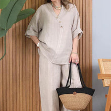 Load image into Gallery viewer, Two-piece women's casual suit made of cotton and linen
