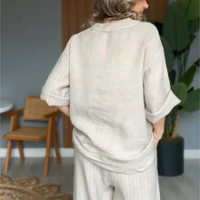 Load image into Gallery viewer, Two-piece women's casual suit made of cotton and linen