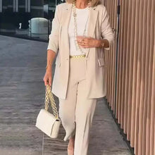 Load image into Gallery viewer, Stylish two-piece suit set for women - blazer and trousers