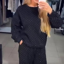 Load image into Gallery viewer, Women’s Round-neck Casual Sports Sweatshirt and Jogger Pants (2-piece Set)