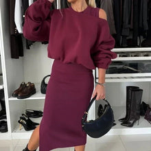 Load image into Gallery viewer, Ladies Top & Sleeveless Dress 2 Piece Set