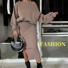 Load image into Gallery viewer, Ladies Top & Sleeveless Dress 2 Piece Set