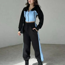 Load image into Gallery viewer, Women’s Trendy Color Block Jacket & Pants 2-Piece Set