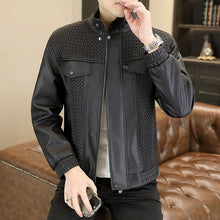 Load image into Gallery viewer, Men's Fashion Barley-Weave Leather Jacket