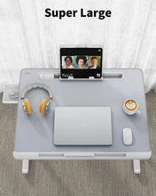 Load image into Gallery viewer, Adjustable Laptop Bed Desk with LED Lamp &amp; Foldable Design (60cm)
