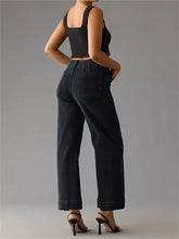 Load image into Gallery viewer, 👖Tummy Control Cropped Wide-Leg Jeans
