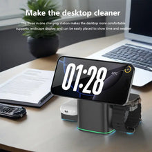 Load image into Gallery viewer, 3-in-1 Wireless Charger | Multifunctional Magnetic Rotating Foldable Travel Charger
