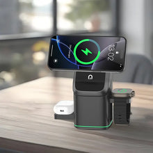 Load image into Gallery viewer, 3-in-1 Wireless Charger | Multifunctional Magnetic Rotating Foldable Travel Charger
