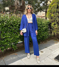 Load image into Gallery viewer, Shawl Neck Shrug With Straight Trouser
