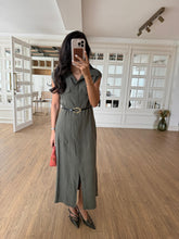 Load image into Gallery viewer, Parley Zero Sleeve Button Placket Belted Dress
