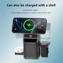 Load image into Gallery viewer, 3-in-1 Wireless Charger | Multifunctional Magnetic Rotating Foldable Travel Charger

