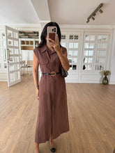 Load image into Gallery viewer, Parley Zero Sleeve Button Placket Belted Dress
