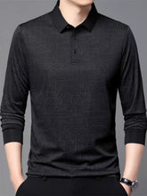Load image into Gallery viewer, Midnight Herringbone Luxe Polo T-Shirt
