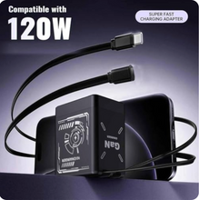 Load image into Gallery viewer, W&amp;O 2-in-1 GaN Compatible with 120w Fast Charger
