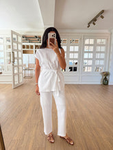 Load image into Gallery viewer, Orika Shoulder Twist Blouse-Pants Russian Suit
