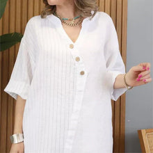 Load image into Gallery viewer, Two-piece women's casual suit made of cotton and linen
