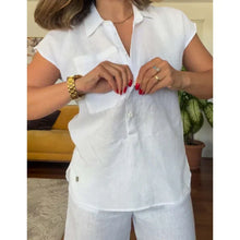 Load image into Gallery viewer, Linen cotton short sleeve T-shirt and loose pants
