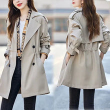 Load image into Gallery viewer, Slim Mid-Length Trench Coat with Lapel for Women

