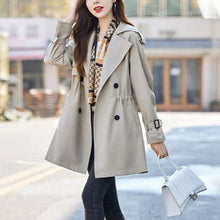 Load image into Gallery viewer, Slim Mid-Length Trench Coat with Lapel for Women
