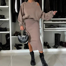 Load image into Gallery viewer, Ladies Top &amp; Sleeveless Dress 2 Piece Set
