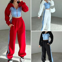 Load image into Gallery viewer, Women’s Trendy Color Block Jacket &amp; Pants 2-Piece Set
