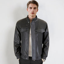 Load image into Gallery viewer, Men's Fashion Barley-Weave Leather Jacket
