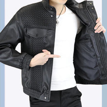 Load image into Gallery viewer, Men's Fashion Barley-Weave Leather Jacket
