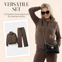 Load image into Gallery viewer, Your New Go-To Winter Outfit – 3-Piece Warm Knit Lounge Set That Keeps You Cozy, Chic &amp; Confident All Day
