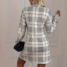Load image into Gallery viewer, Elegant women's plaid shirt dress, A-line cut
